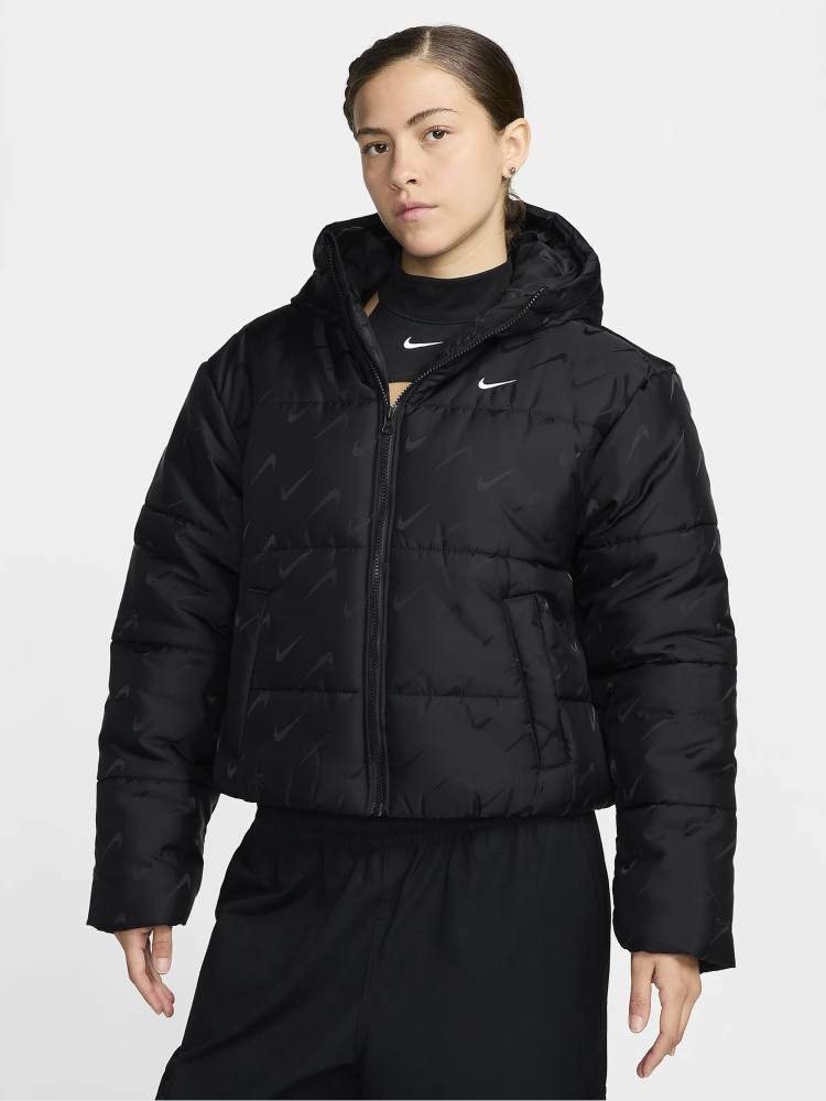 Куртка женская Nike W NSW TF SNFL NK CLSC PFR AOP черная FV7941-010 изображение 2