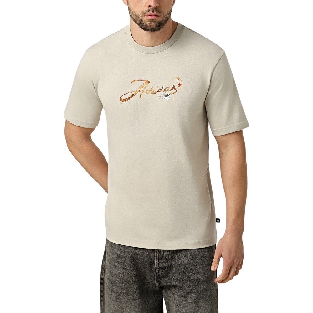 Футболка мужская Adidas M CAFE SCRIPT T бежевая KB2505