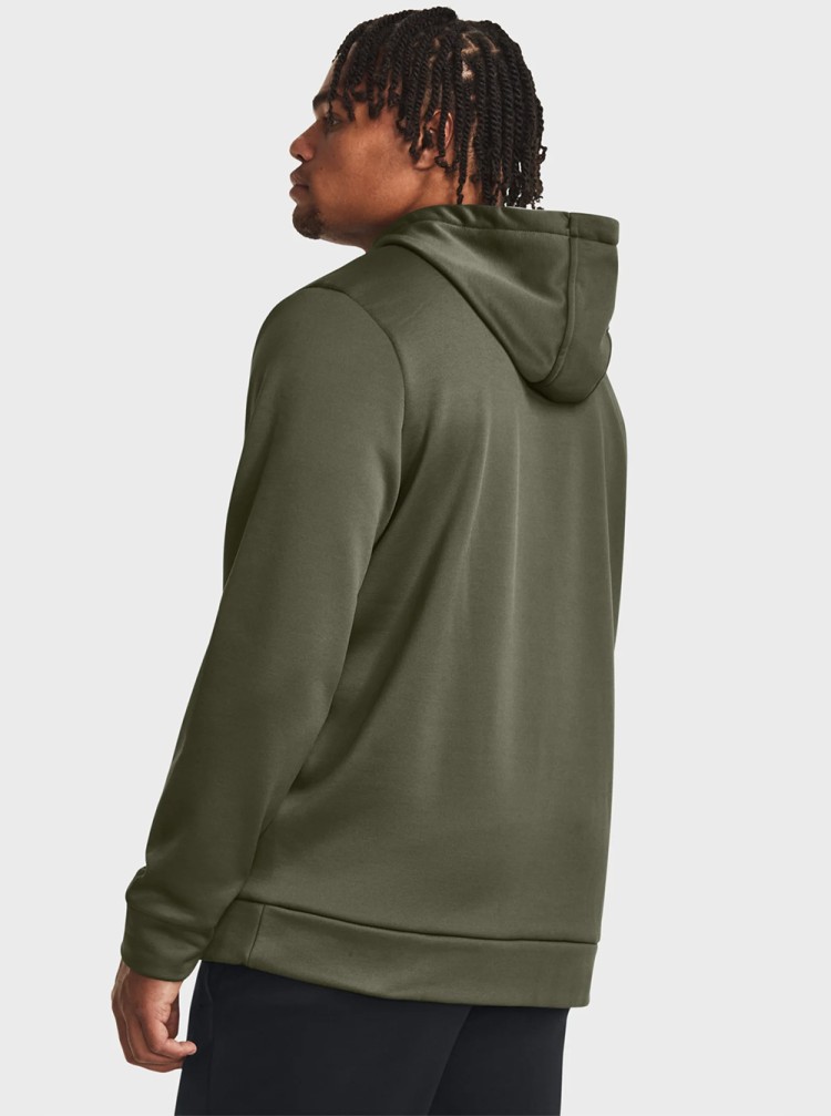 Толстовка мужская Under Armour UA Armour Fleece Hoodie оливковая 1373353-390 изображение 4