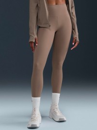 Леггинсы женские Nike W NK DF ONE HR TIGHT коричневые FN3226-233 изображение 2