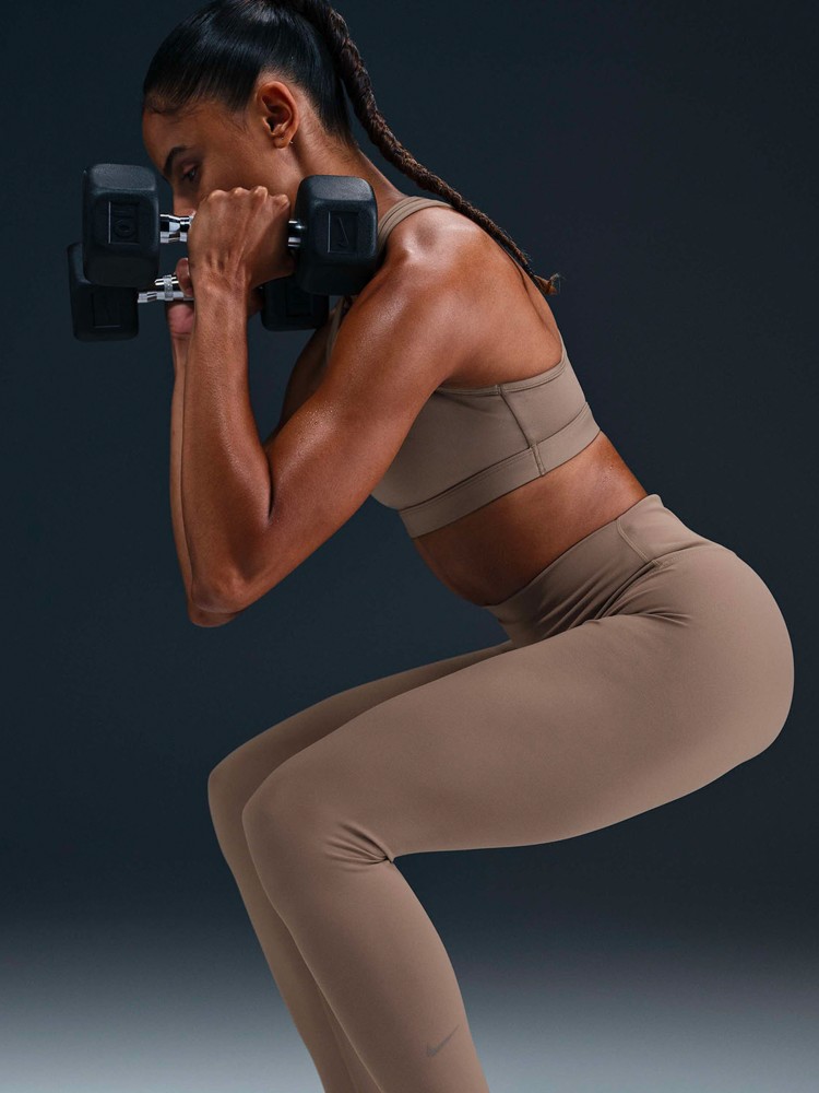 Леггинсы женские Nike W NK DF ONE HR TIGHT коричневые FN3226-233 изображение 4