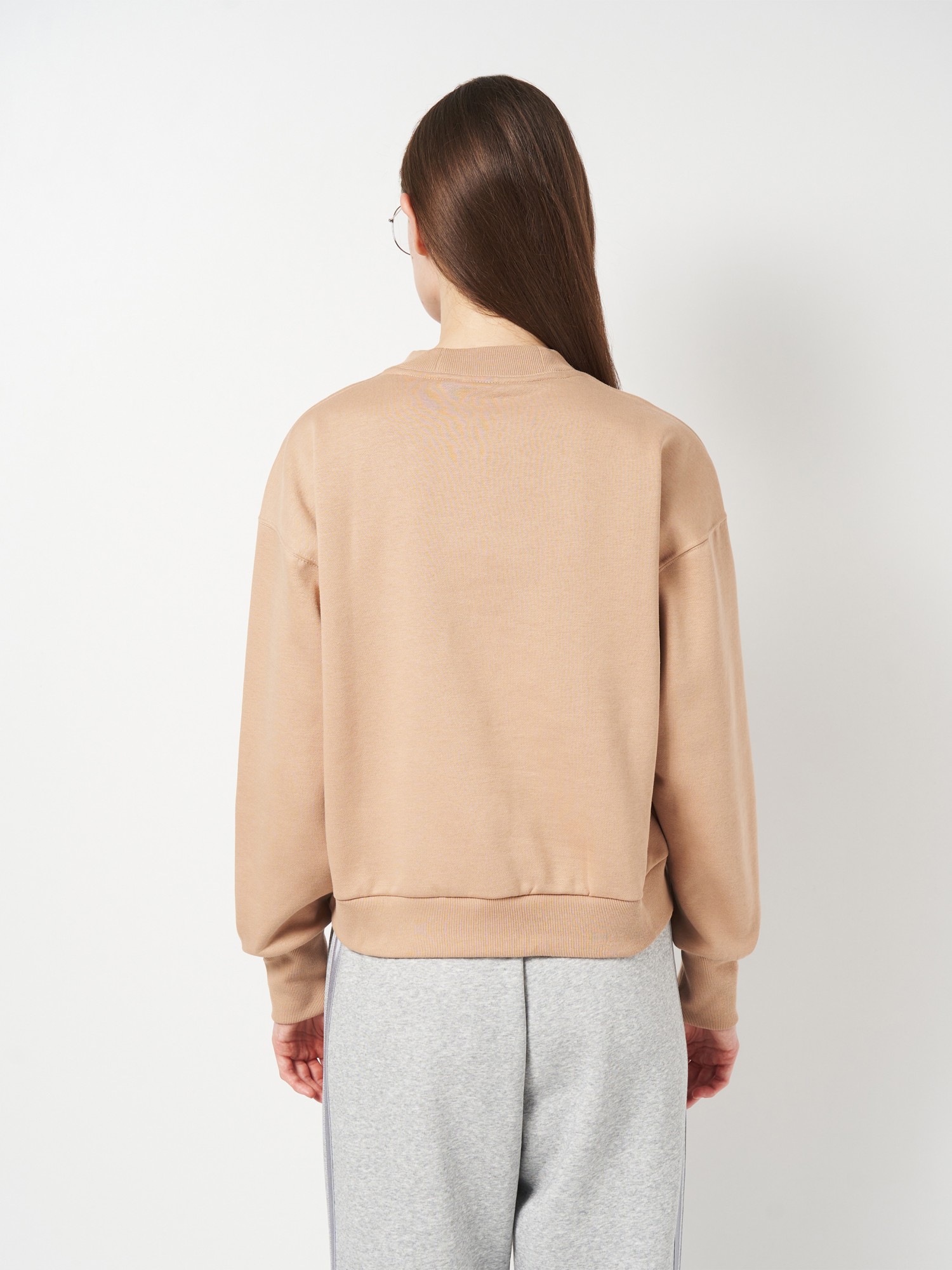 Толстовка женская Adidas W ALL SZN SWT бежевая JV7256 изображение 3