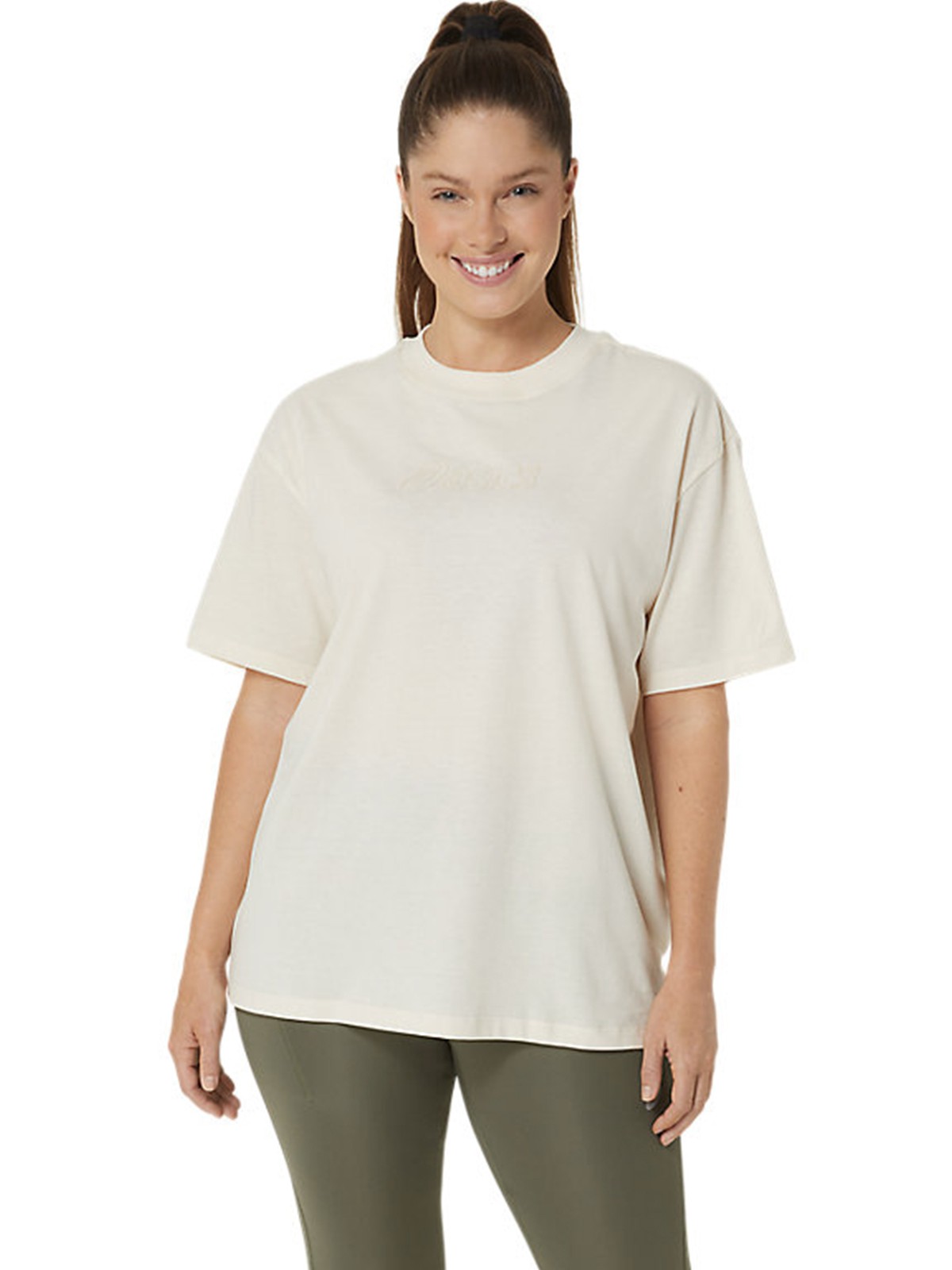 Футболка женская Asics ASICS LOGO TEE бежевая 2032C843-201 изображение 2