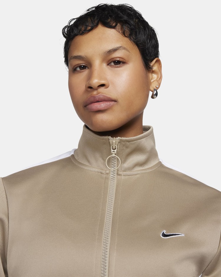 Толстовка женская Nike W NSW PK JKT SW бежевая FZ7280-247 изображение 4