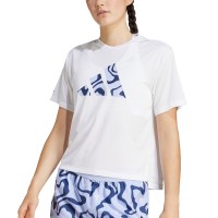 Футболка женская Adidas RUN IT BL TEE W белая JD2349 изображение 1