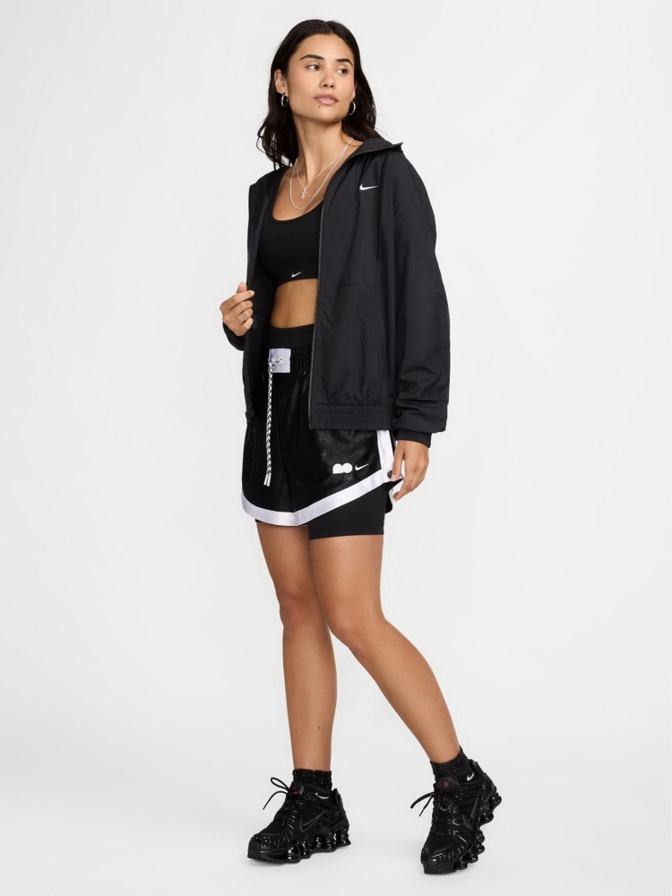 Толстовка женская Nike W NSW ESSNTL UV WVN JKT HD черная FV6298-010 изображение 8