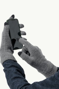 Перчатки мужские Jack Wolfskin RIB GLOVE серые 1911681-6110 изображение 3