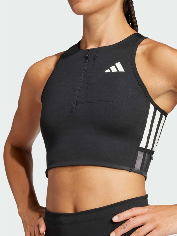 Майка женская Adidas ADIZERO CROP W черная JN7162 изображение 4