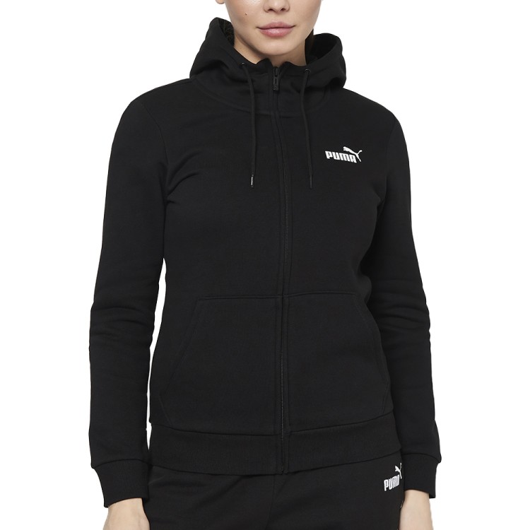Толстовка женская Puma ESS Small Logo Full-Zip Hoodie FL черная 58681101 изображение 1