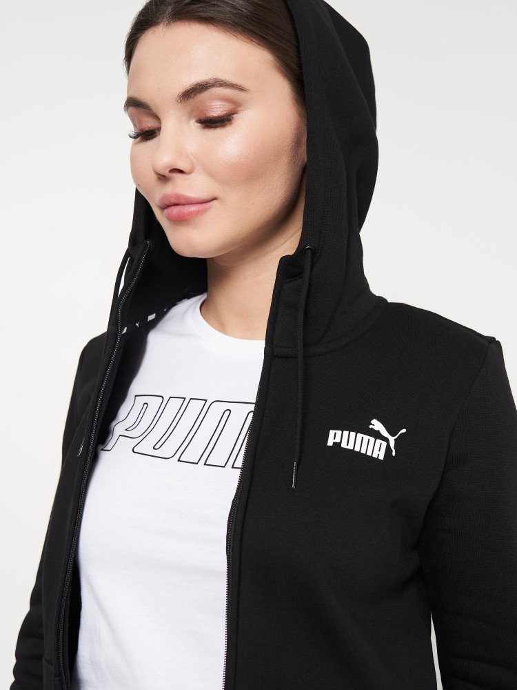 Толстовка женская Puma ESS Small Logo Full-Zip Hoodie FL черная 58681101 изображение 4