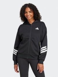 Толстовка женская Adidas W FI 3S FZ HD черная JE0171 изображение 3