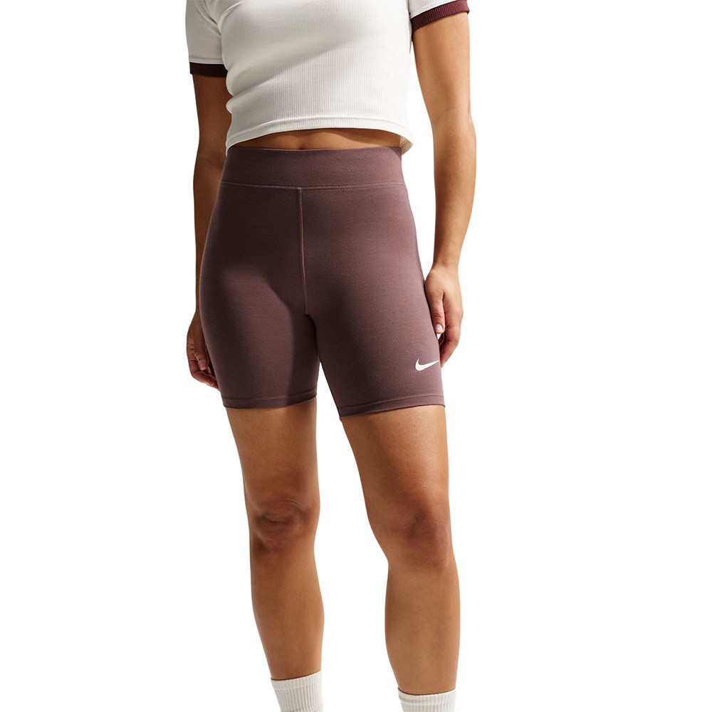 Шорты женские Nike W NSW NK CLSC HR 8IN SHORT коричневые DV7797-502