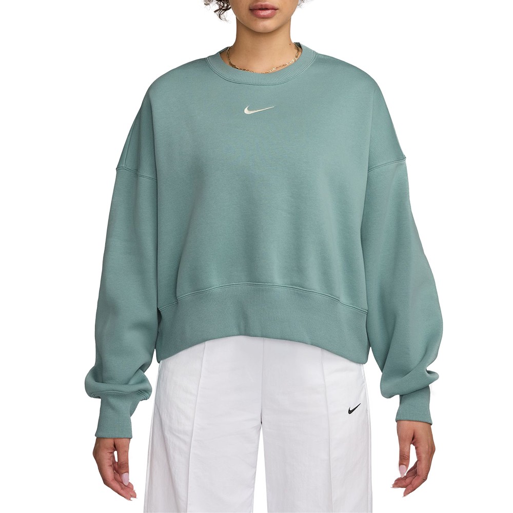 Толстовка женская Nike W NSW PHNX FLC OOS CREW бирюзовая DQ5761-017