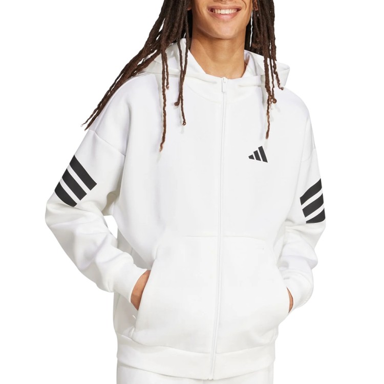 Толстовка мужская Adidas M FI 3S FZ белая JW7106 изображение 1