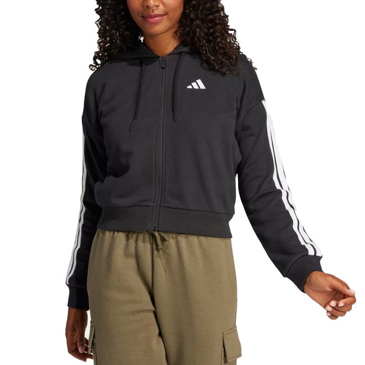 Толстовка женская Adidas W 3S FT FZ HD черная JE0052 изображение 1