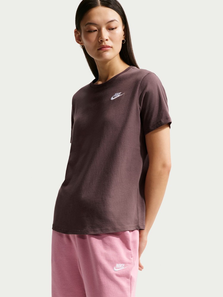 Футболка женская Nike W NSW CLUB SS TEE коричневая DX7902-502 изображение 2