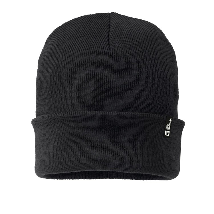 Шапка унисекс Jack Wolfskin RIB BEANIE черная 1903892-6000