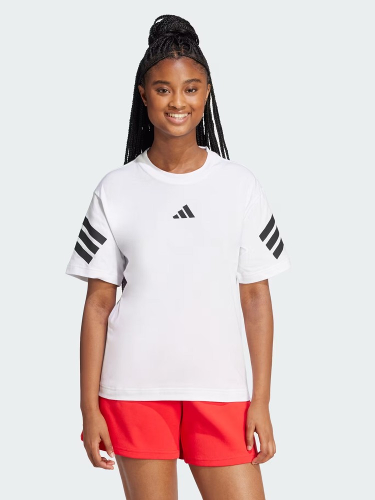 Футболка женская Adidas W FI 3S TEE белая JE0238 изображение 2