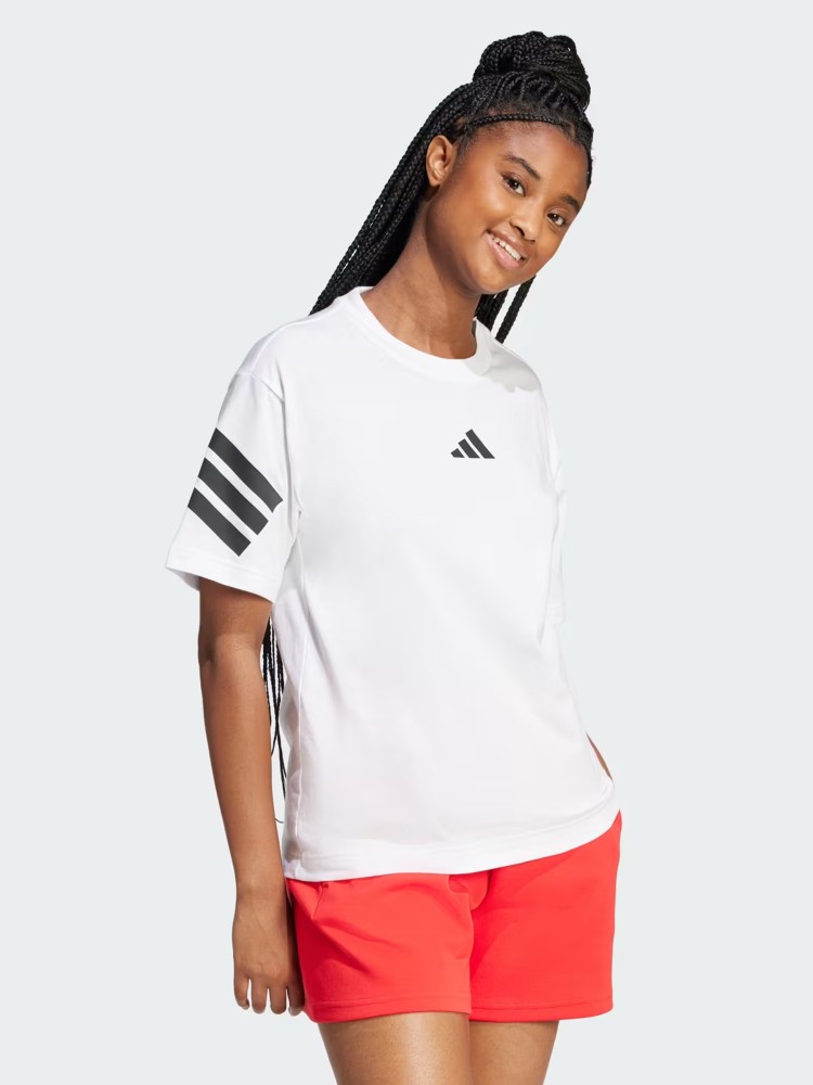 Футболка женская Adidas W FI 3S TEE белая JE0238 изображение 4