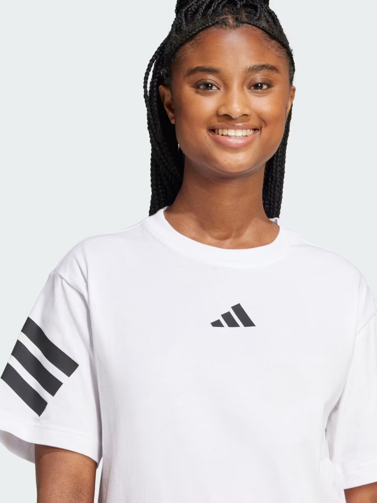 Футболка женская Adidas W FI 3S TEE белая JE0238 изображение 5
