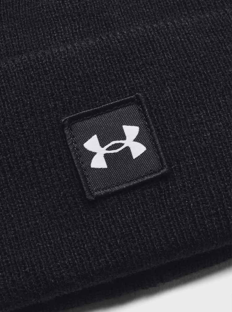 Шапка мужская Under Armour UA Halftime Shallow Cuff черная 1379990-001 изображение 3