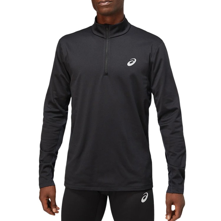 Футболка мужская Asics CORE LS 1/2 ZIP WINTER TOP черная 2011C347-001 изображение 1
