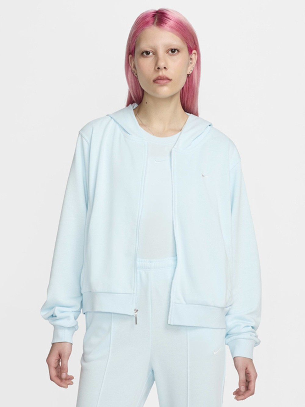 Толстовка женская Nike W NSW NK CHLL FT FZ HDY голубая FN2415-474 изображение 2