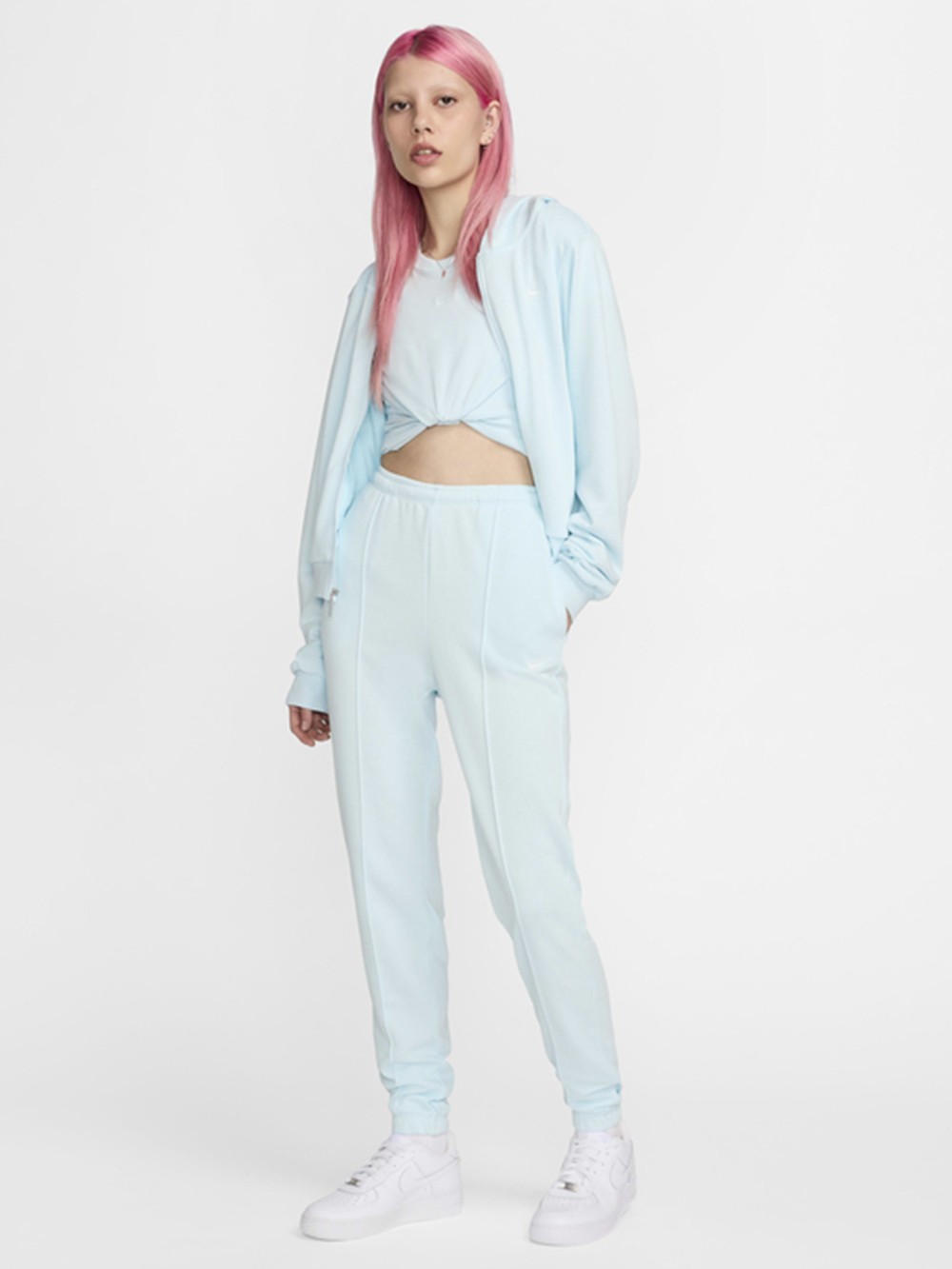 Толстовка женская Nike W NSW NK CHLL FT FZ HDY голубая FN2415-474 изображение 7