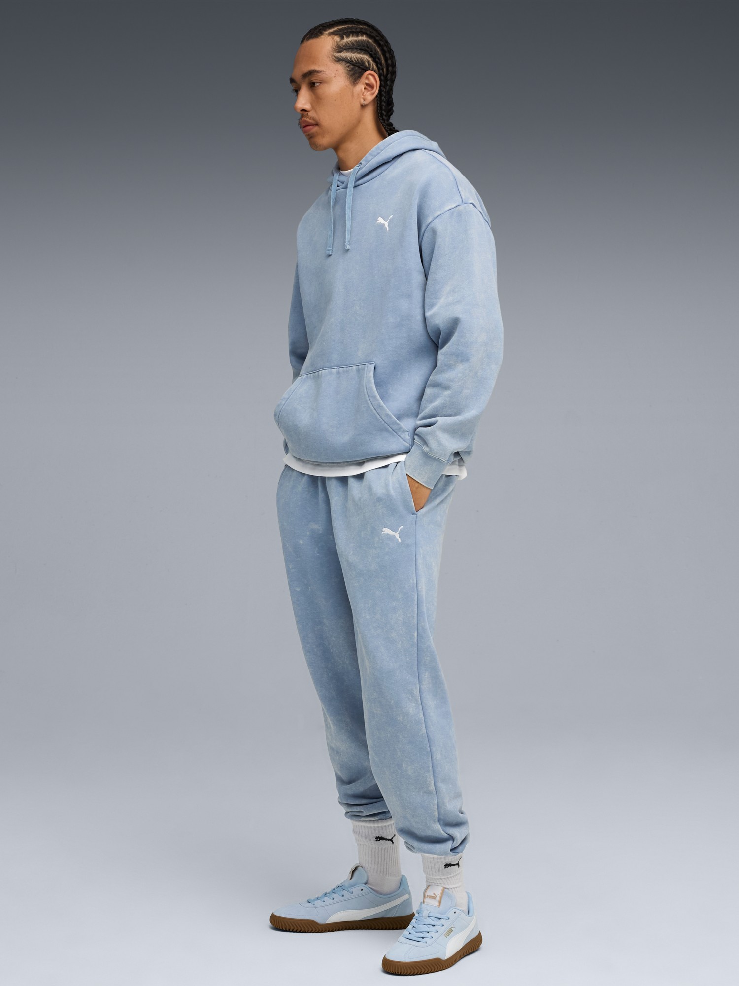 Толстовка мужская Puma ESS ELEVATED Wash Hoodie голубая 68804934 изображение 4