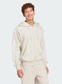 Толстовка мужская Adidas M 3S FT FZ HD бежевая JE6340 изображение 4