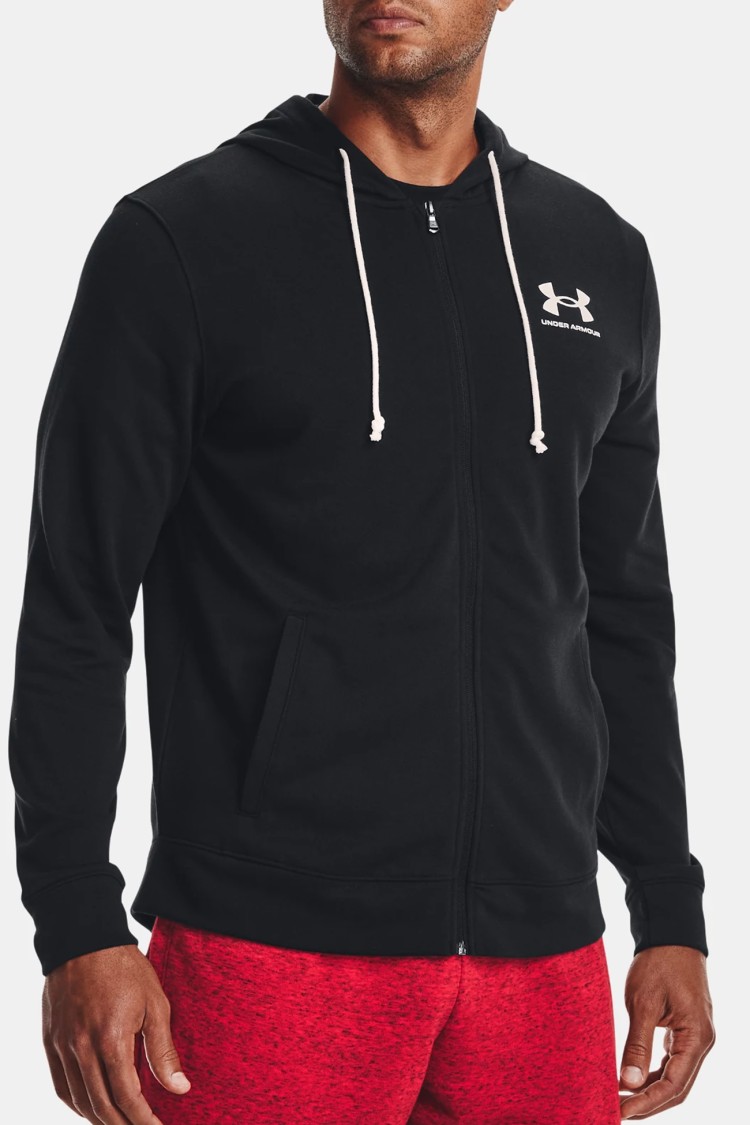 Толстовка мужская Under Armour Ua Rival Terry Lc Fz черная 1370409-001 изображение 2