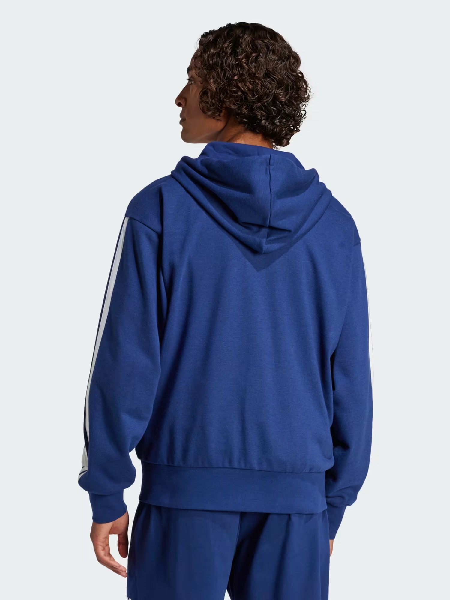 Толстовка мужская Adidas M 3S FT FZ HD синяя JE6341 изображение 3