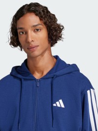 Толстовка мужская Adidas M 3S FT FZ HD синяя JE6341 изображение 6
