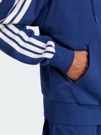 Толстовка мужская Adidas M 3S FT FZ HD синяя JE6341 изображение 7