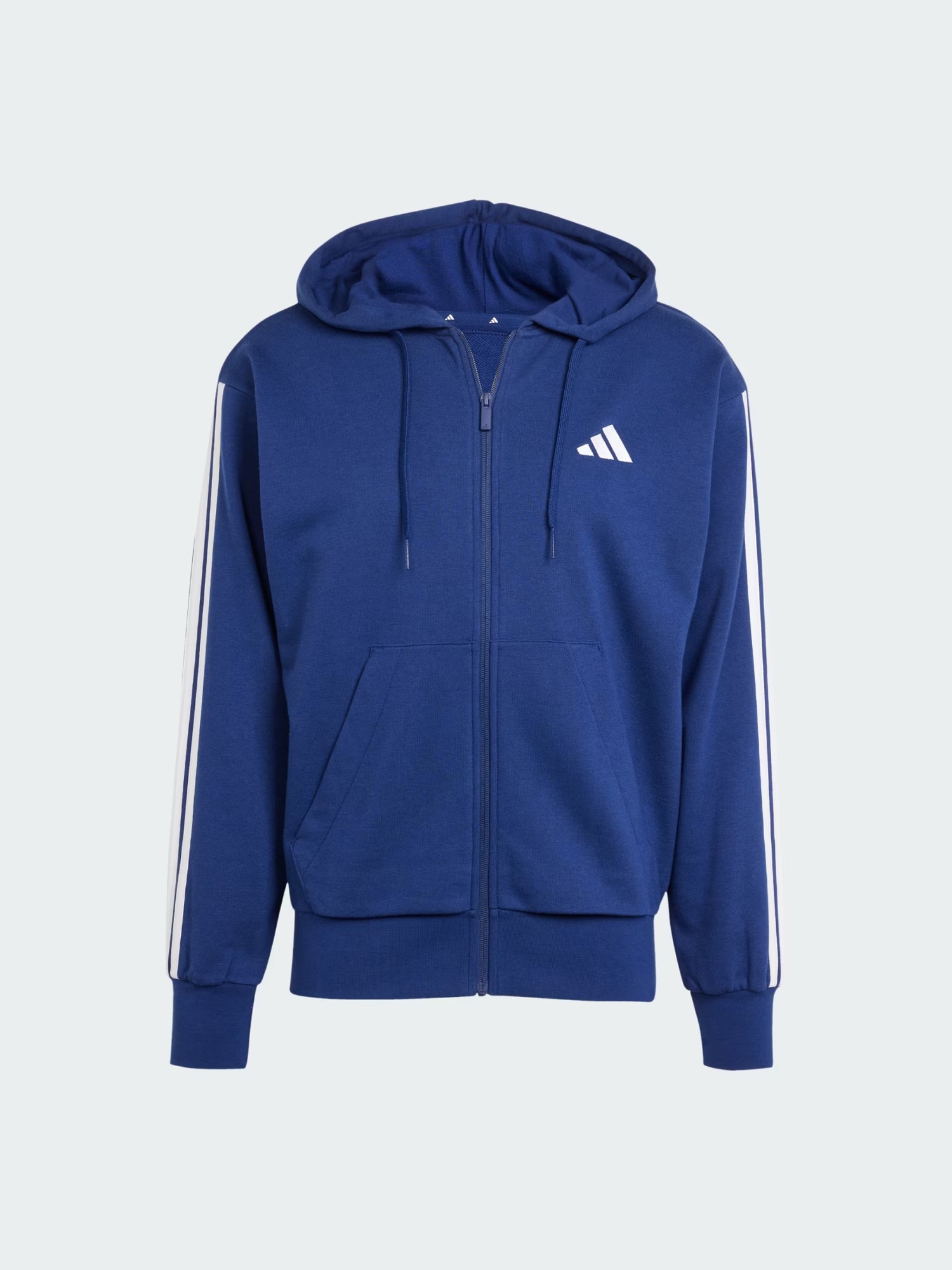 Толстовка мужская Adidas M 3S FT FZ HD синяя JE6341 изображение 8