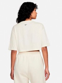 Футболка женская Nike W NSW CROP TEE GLS кремовая FZ4635-113 изображение 3