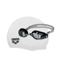 Комплект (очки+шапочка) Arena POOL SET черно-белый 92422-055 изображение 1