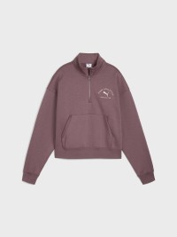Толстовка женская Puma CLASS Half-Zip Crew фиолетовая 68813888 изображение 5