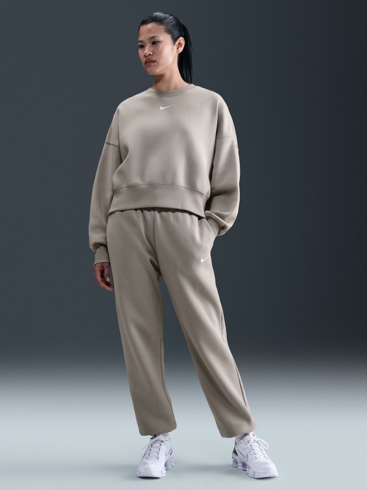Брюки женские Nike W NSW PHNX FLC HR OS PANT 2 серые FZ5996-009 изображение 8