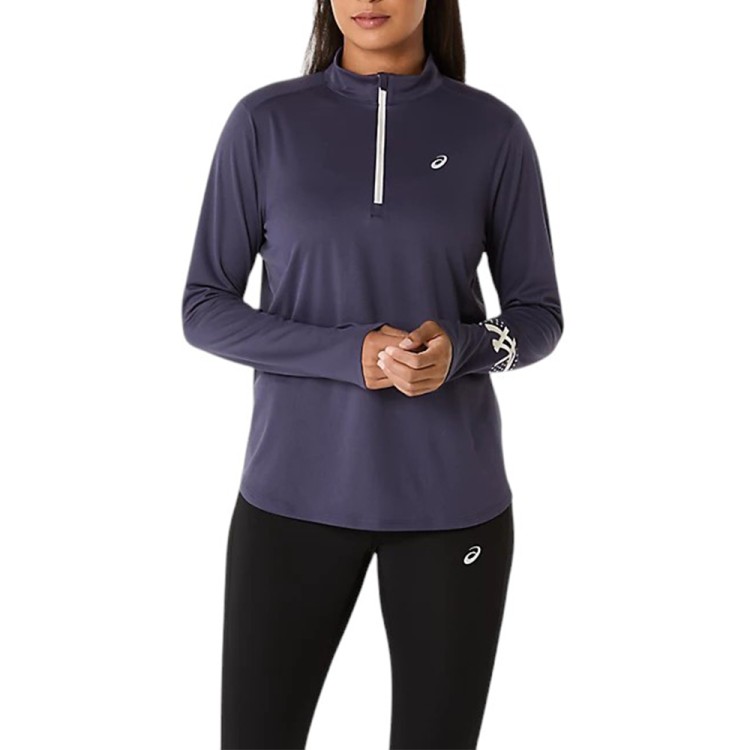 Футболка женская Asics ASICS ICON 1/2 ZIP LS TOP фиолетовая 2012D175-500 изображение 1