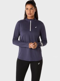 Футболка женская Asics ASICS ICON 1/2 ZIP LS TOP фиолетовая 2012D175-500 изображение 2
