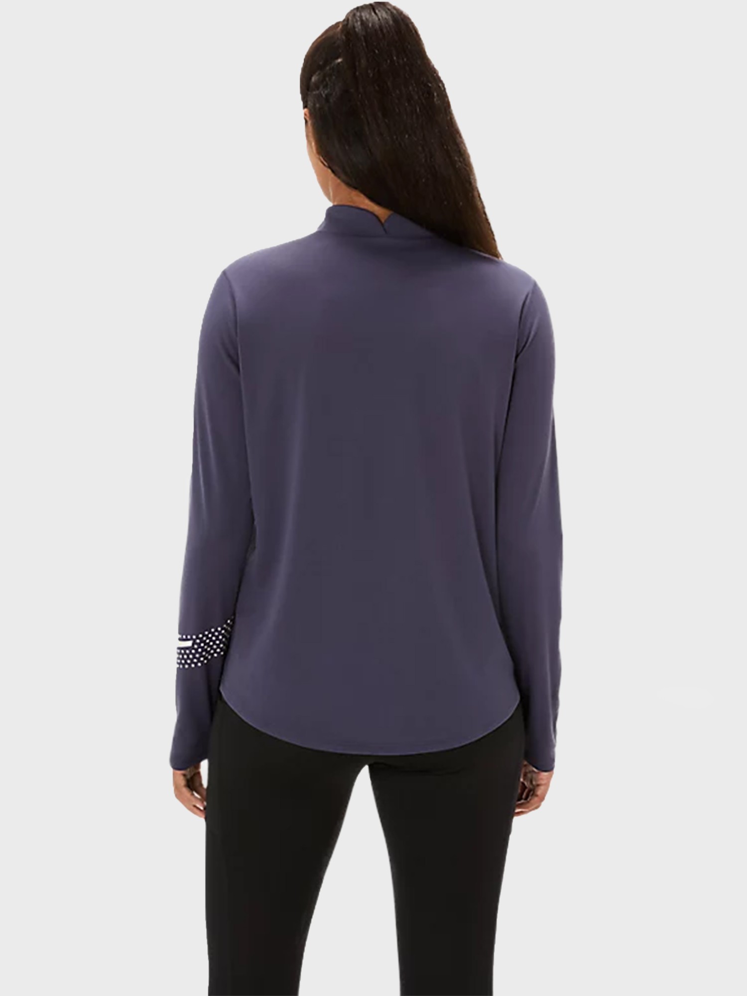 Футболка женская Asics ASICS ICON 1/2 ZIP LS TOP фиолетовая 2012D175-500 изображение 3