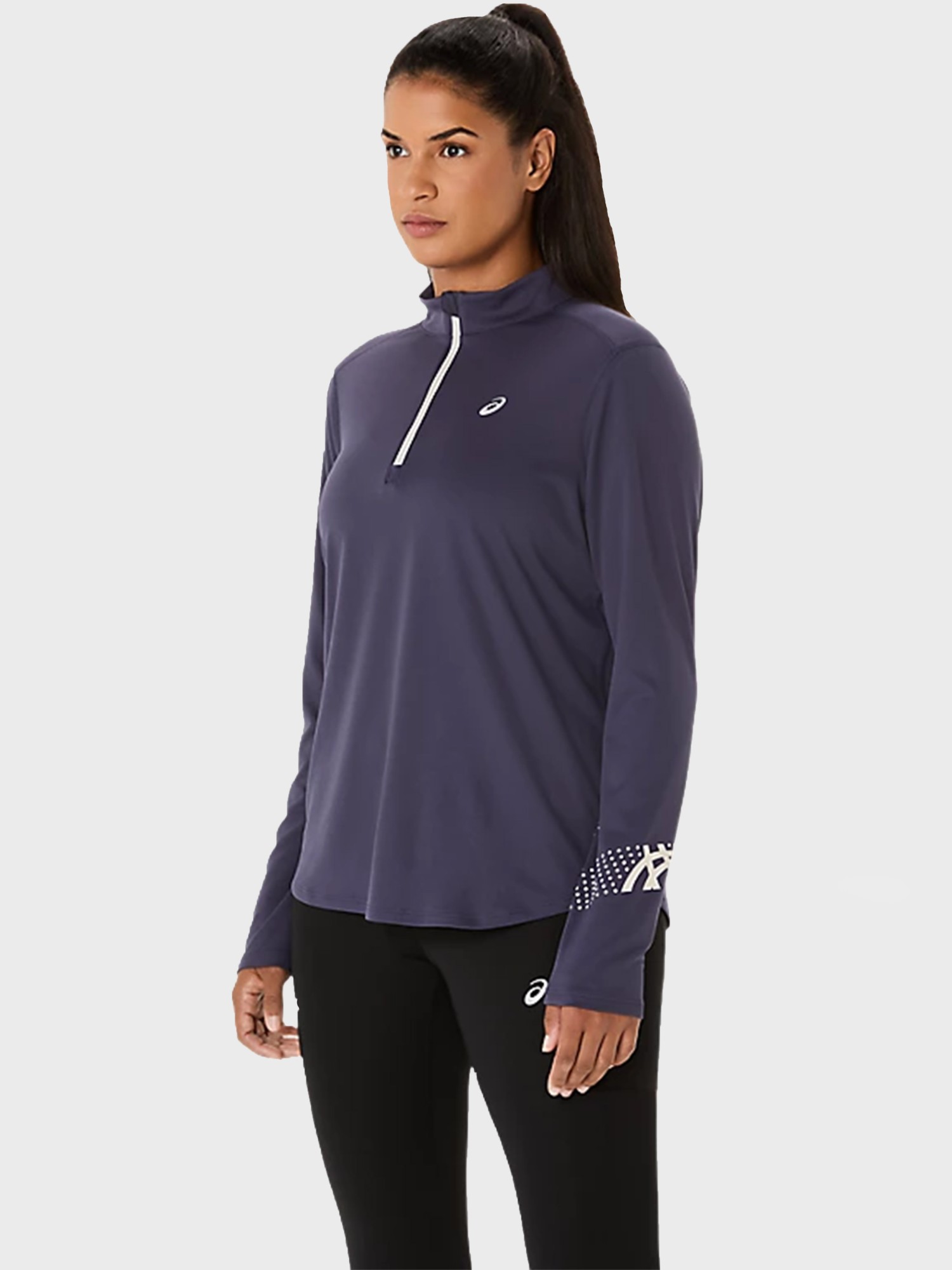 Футболка женская Asics ASICS ICON 1/2 ZIP LS TOP фиолетовая 2012D175-500 изображение 4