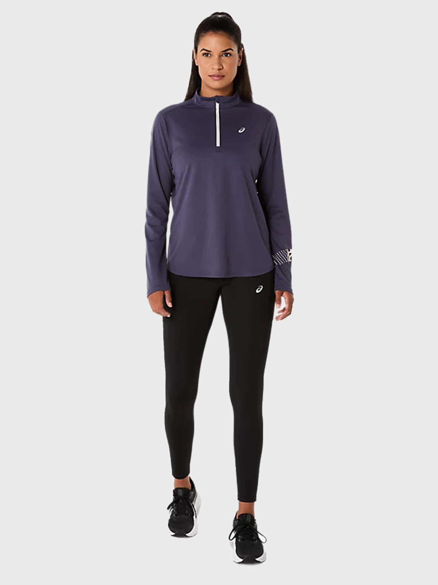 Футболка женская Asics ASICS ICON 1/2 ZIP LS TOP фиолетовая 2012D175-500 изображение 8