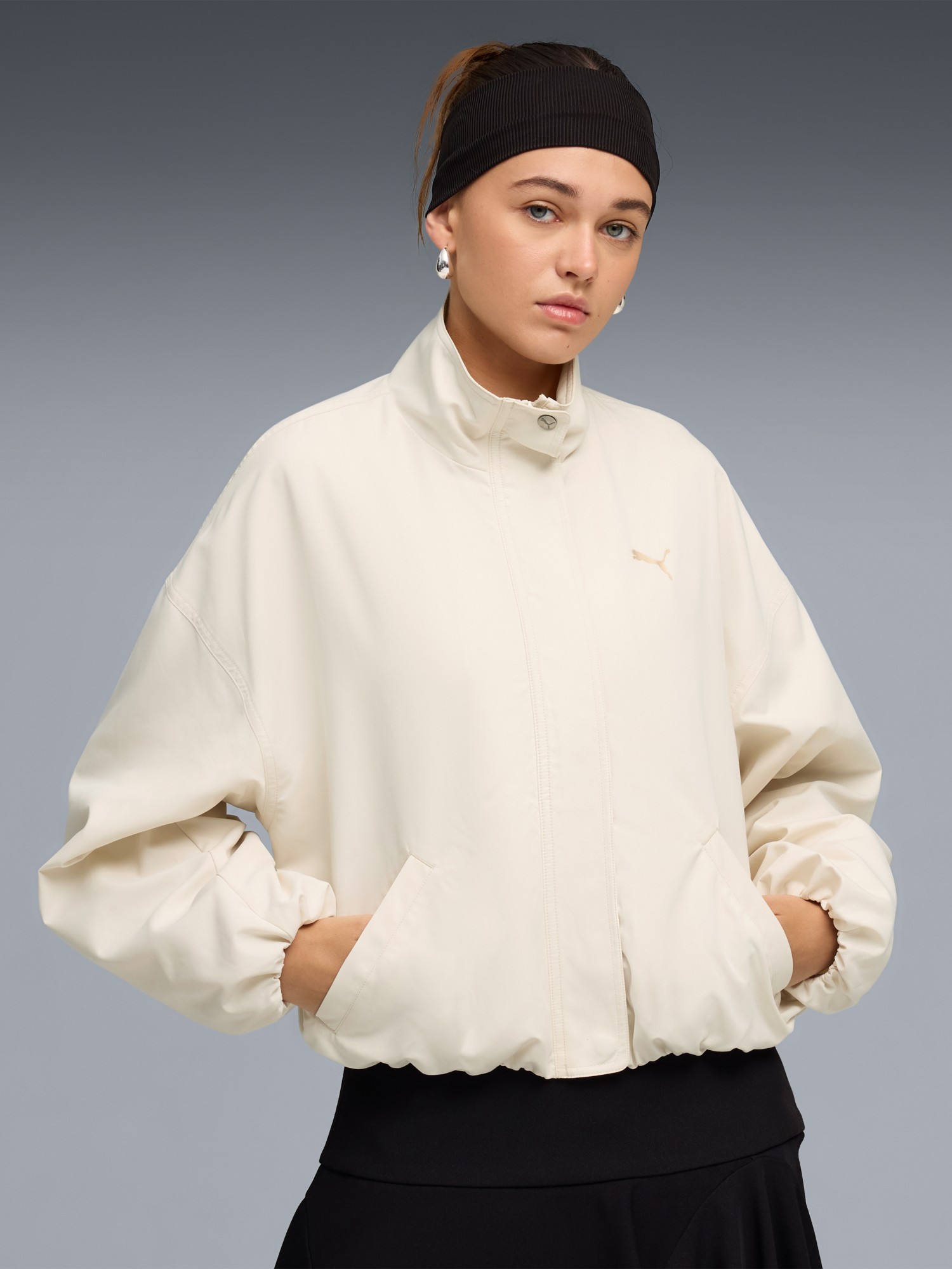 Ветровка женская Puma Style Jacket молочная 63501687 изображение 2