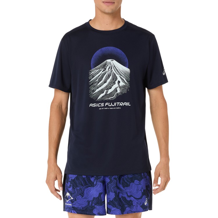 Футболка мужская Asics FUJITRAIL LOGO SS TOP темно-синяя 2011D527-400 изображение 1