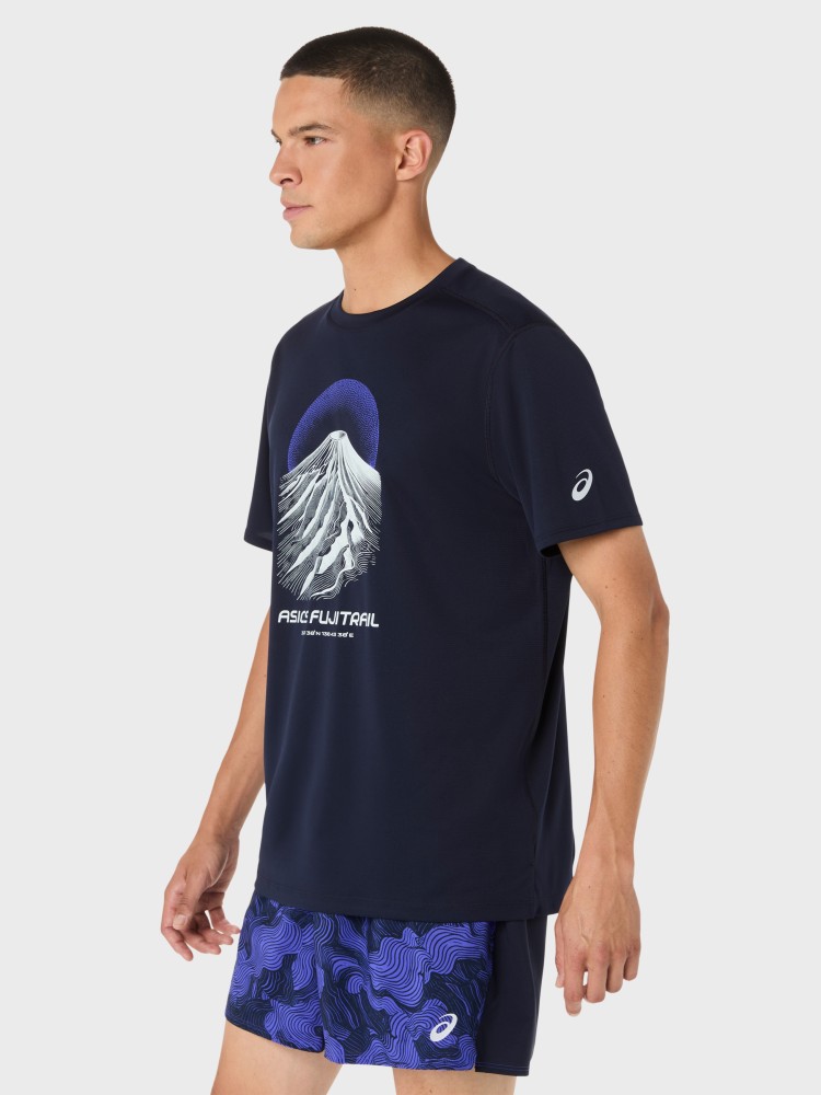 Футболка мужская Asics FUJITRAIL LOGO SS TOP темно-синяя 2011D527-400 изображение 3