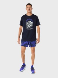 Футболка мужская Asics FUJITRAIL LOGO SS TOP темно-синяя 2011D527-400 изображение 7