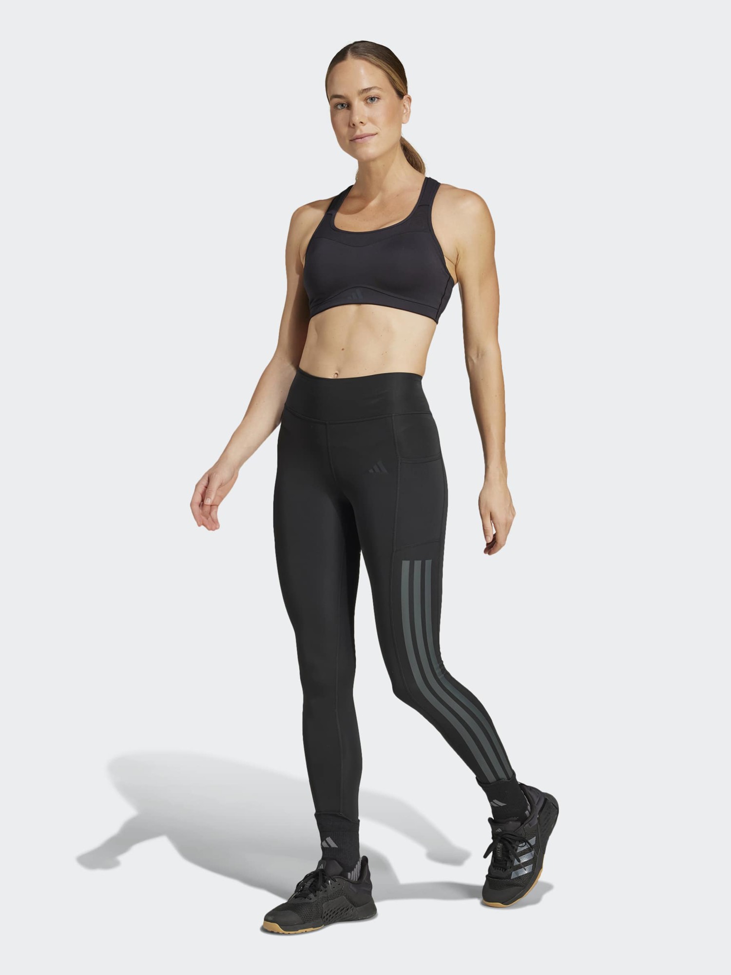 Бра женский Adidas TLRDIM HS BRA черный JD2115 изображение 5