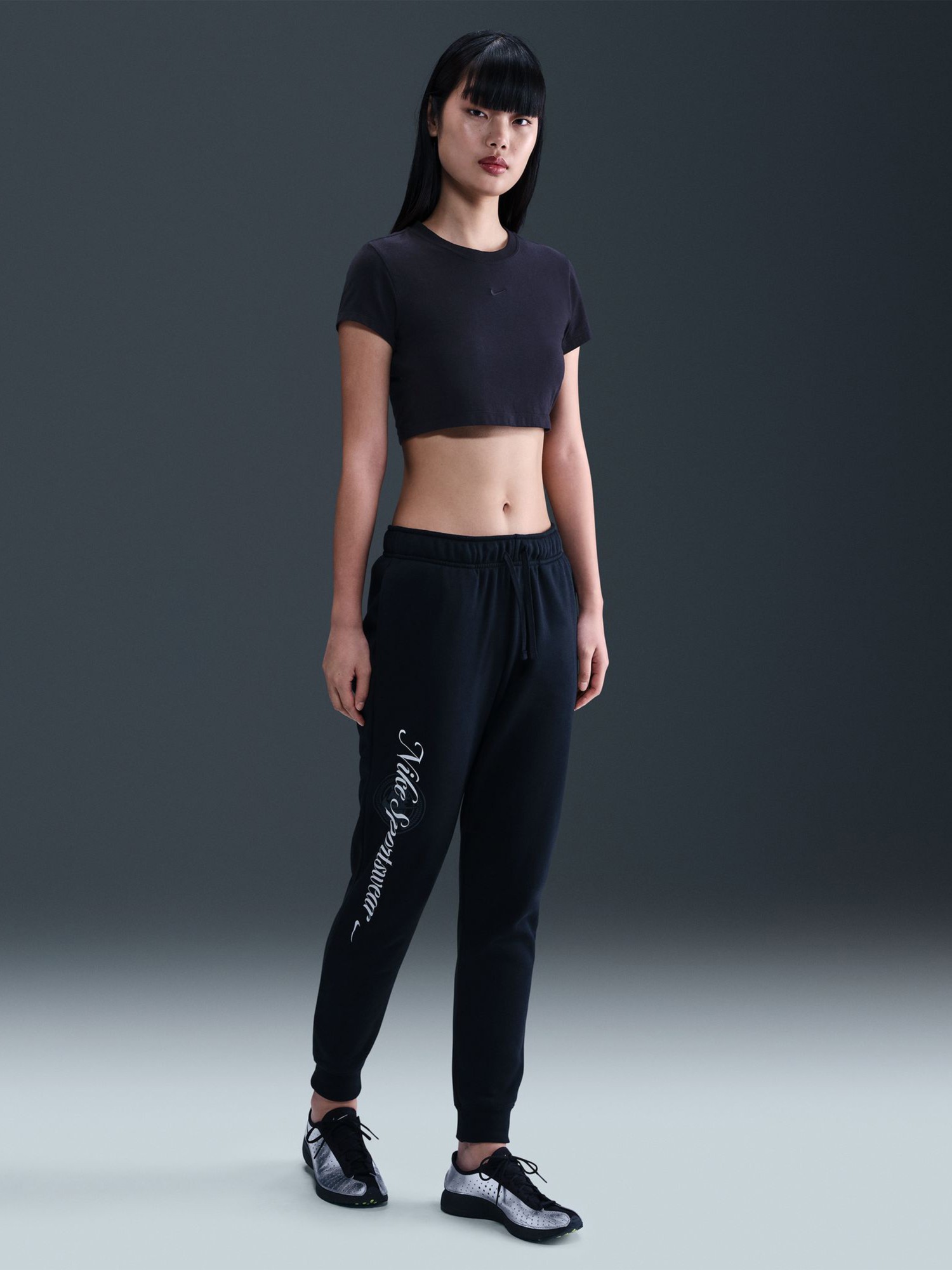 Брюки женские Nike W NSW CLUB FLC GX STD PANT черные HV2346-010 изображение 2